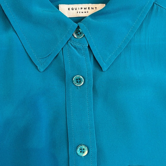 Equipment turquoise silk blouse - Picture 6 of 9